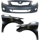 Front Bumper Cover & Fenders Kit 3pc for 2009-2010 Toyota Corolla Base,CE,LE,XLE Front Bumper Cover & Fenders Kit 3pc for 2009-2010 Toyota Corolla Base,CE,LE,XLE