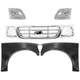 Grille For 1999-2003 Ford F-150 Chrome Cross Bar with Left and Right Fenders Kit
