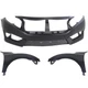 Auto Body Repairs Set of 3 Front Coupe Sedan For 2016-2018 Honda Civic Si Model