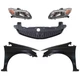 Headlight & Grille Kit For 2012 Honda Civic Driver & Passenger Side with Fenders