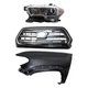 Grille Kit For 2016-2017 Toyota Tacoma Chrome/Black with Left Fender & Headlight