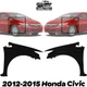 Fender For Honda Civic 2012-2015 Front Driver and Passenger Side Sedan