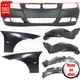 Front Bumper Cover, Fenders, Fender Liners Kit 7pc for 2006-2008 BMW 323i Base Front Bumper Cover, Fenders, Fender Liners Kit 7pc for 2006-2008 BMW 323i Base