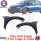 Front Fender Primed Steel Driver Passenger For 2016-2018 Honda Civic Coupe Sedan