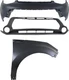 Front Bumper Cover Assembly for KIA Soul 2014-2016, 3-Piece Kit with Fender,