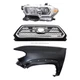 TACOMA 16-17 GRILLE Chrome Shell and Insert 3-pc Kit with Fender Headlight