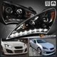 Jet Black Fits 2010-2012 Hyundai Genesis 2Dr Coupe LED Strip Projector Headlight Jet Black Fits 2010-2012 Hyundai Genesis 2Dr Coupe LED Strip Projector Headlight