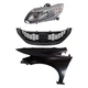CIVIC 13-15 HEAD LAMP LH Assembly Halogen 3-pc Kit with Fender and Grille