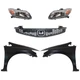 Headlamp Kit For 2012 Honda Civic Driver and Passenger Side w/ Fenders & Grille