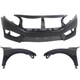 CIVIC 16-18 FRONT BUMPER COVER Primed 3-pc Kit with Fenders