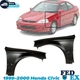 Front Fender Primed Steel Left & Right Side For 1999&ndash;2000 Honda Civic