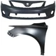 Front Bumper Cover + Fender Driver Side For 2011-2013 Toyota Corolla Front Bumper Cover + Fender Driver Side For 2011-2013 Toyota Corolla