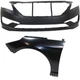 Front Bumper Cover + Fender Set For 2015-2017 Hyundai Sonata Front Bumper Cover + Fender Set For 2015-2017 Hyundai Sonata