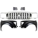 TACOMA 01-04 GRILLE Chrome Shell with Painted Dark Gray Insert 5-pc Kit Fenders TACOMA 01-04 GRILLE Chrome Shell with Painted Dark Gray Insert 5-pc Kit Fenders