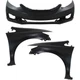 Front Bumper Cover + Fender Kit For 2013-2015 Honda Civic Sedan