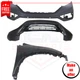 New Front Fender with Bumper Covers kit 3pc for 2015-2016 Honda CR-V