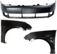 Front Bumper Cover Kit for 2008-2011 Ford Focus, 3-Piece with Right (Passenger) Front Bumper Cover Kit for 2008-2011 Ford Focus, 3-Piece with Right (Passenger)
