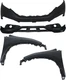 Front Bumper Cover Assembly Kit for Honda CR-V 2012-2014, Upper and Lower