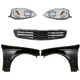 Headlamp Kit For 1999-2000 Honda Civic LH RH Halogen 5 Pc with Fenders & Grille