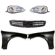 Headlights For 1999-2000 Honda Civic LH RH Kit Lens & Housing w Emblem Provision