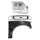 Grille For 97-1998 Ford F-150 w/ RH Fender w/ Wheel Arch Holes and Headlight Kit