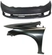 CIVIC 12-12 FRONT BUMPER COVER 2-pc Kit with Fender Sedan