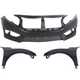 New Auto Body Repairs Set of 3 Front Coupe Sedan for Honda Civic 2016-2018