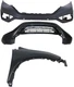 Front Bumper Cover Assembly for 2015-2016 Honda CR-V, 3-Piece Kit with Fender,