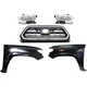 Grille For 2016-17 Toyota Tacome Chrome/Black w/ LH RH Fender and Headlights Kit