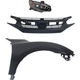 Headlamp Kit For 2018 Honda Civic Right Assembly Halogen Textured Gray Grille