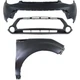 Bumper Cover and Fender Kit Fits 2014-2016 Kia Soul Front RH Fits Two Tone Paint