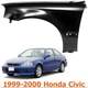 Front Primed Fender with Molding Holes LH Driver Side For 1999-2000 Honda Civic