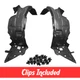Front Driver & Passenger Side Fender Liner Set w/ Clips For 2011-2016 Honda CR-Z
