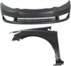 CIVIC 12-12 FRONT BUMPER COVER 2-pc Kit Primed with Fender Sedan - CAPA