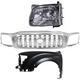 Grille For 2001-2004 Toyota Tacoma with Left Side Fender and Headlight Kit Grille For 2001-2004 Toyota Tacoma with Left Side Fender and Headlight Kit