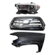 Grille For 16-2017 Toyota Tacoma Chrome/Black with Left Fender and Headlight Kit