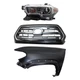 TACOMA 16-17 GRILLE Chrome Shell with Painted Black Insert 3-pc Kit Fender and H