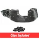 Left Side Fender Liner w/ Clips For 2019-2021 Honda Civic Sedan Coupe HO1248186