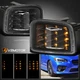 Black Fits 2015-2021 Subaru WRX LED Sequential Turn Signal Corner Bumper Lights
