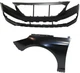 SONATA 15-17 FRONT BUMPER COVER 2-pc Kit Primed with Fender - CAPA SONATA 15-17 FRONT BUMPER COVER 2-pc Kit Primed with Fender - CAPA