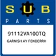 91112VA100TQ Subaru Garnish ay fenderrh 91112VA100TQ, New Genuine OEM Part