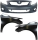 COROLLA 09-10 FRONT BUMPER COVER 3-pc Kit with Fenders COROLLA 09-10 FRONT BUMPER COVER 3-pc Kit with Fenders