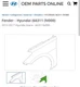 2012 2013 2014 2015 2016 2017 HYUNDAI AZERA LEFT DRIVER FRONT FENDER GENUINE OEM 2012 2013 2014 2015 2016 2017 HYUNDAI AZERA LEFT DRIVER FRONT FENDER GENUINE OEM