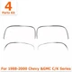 Front & Rear Fender Chrome Trim Moldings LH & RH For 88-00 Chevy &GMC C/K Series