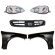 Headlamp Kit For 1999-2000 Honda Civic L R Halogen Lens/Housing w Fenders/Grille
