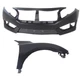 CIVIC 16-18 FRONT BUMPER COVER Primed 2-pc Kit with Fender