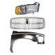Grille Kit Fits 2002 Dodge Ram 1500 with RH Fender & Headlight with Corner Lamp Grille Kit Fits 2002 Dodge Ram 1500 with RH Fender & Headlight with Corner Lamp
