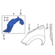 For Kia Soul 2017-2019 Kia 86811B2500 Front Left Fender Splash Shield For Kia Soul 2017-2019 Kia 86811B2500 Front Left Fender Splash Shield