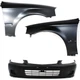 Front Bumper Cover + Fender Pairs For 1999-00 Honda Civic Hatchback Sedan Coupe