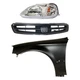Headlamp Kit For 1999-2000 Honda Civic Driver Side Left Paintable Grille Coupe